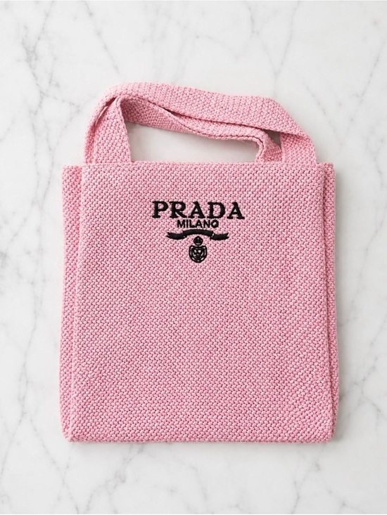 Prada Handbags - Prada Pink Crochet Tote